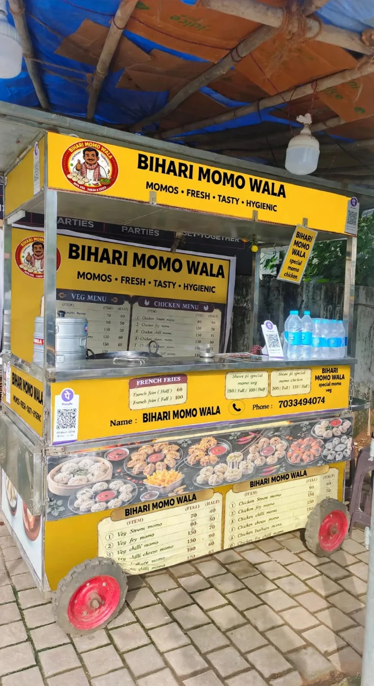 Authentic Bihari Momo Wala Street Food Stall Cart